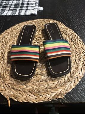 kate spade Multicolor Stripe Slide Sandals
